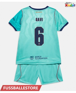 Günstige Barcelona Paez Gavi #6 3rd trikot Kinder 2026-27 Kurzarm (+ Kurze Hosen)